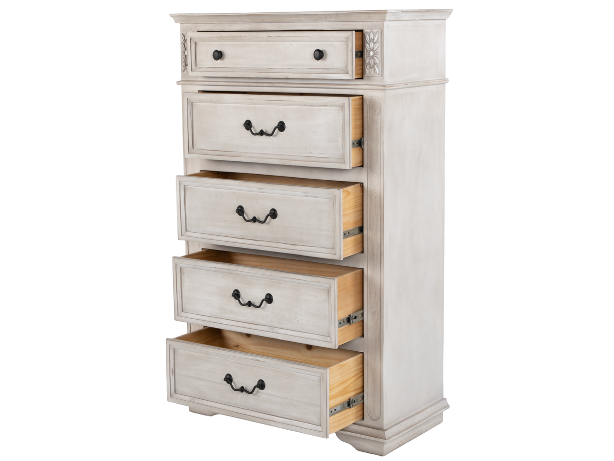 Magnolia Savanna White 7-Drawer Chest | Tall Farmhouse Storage Chest