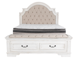 Magnolia Savanna White Farmhouse 6‑Piece Bedroom Set with Storage Footboard Bench