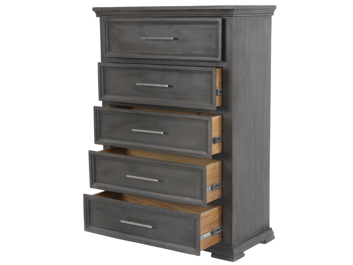 Modern 5 Drawer Gray Chest