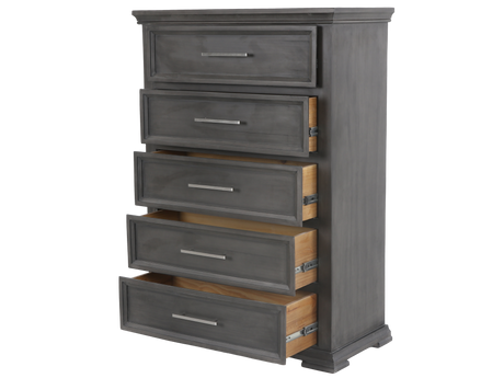 Modern 5 Drawer Gray Chest - view 3