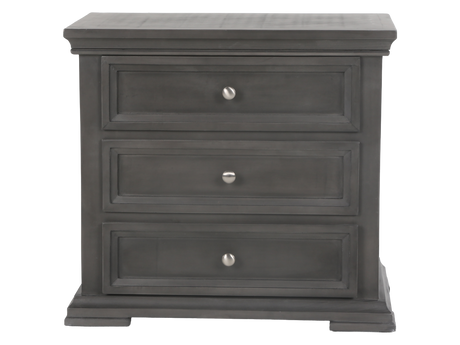 Modern Gray 3 Drawer Nightstand