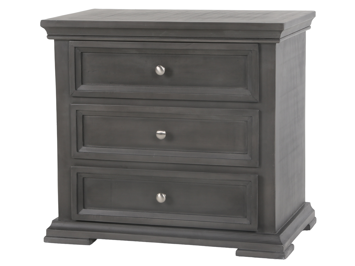 6-Piece Gray Upholstered Panel Bedroom Set with Dresser, Mirror & Nightstand