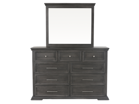 6-Piece Gray Upholstered Panel Bedroom Set with Dresser, Mirror & Nightstand - view 5