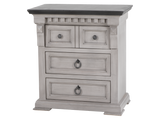 Mission Hills Rustic Farmhouse Two-Tone Nightstand – Weathered Gray/White with Dark Top