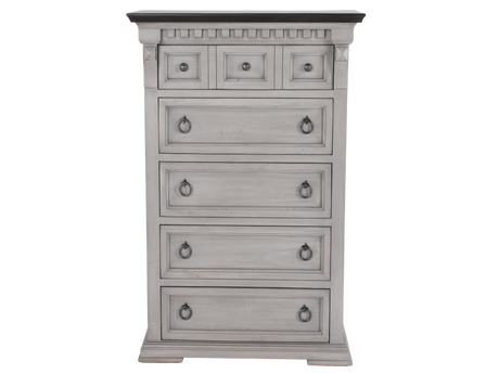 Mission Hills Rustic Farmhouse Two-Tone Chest – Weathered Gray/White with Dark Top