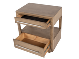 Durango Fondo Moka Modern 2-Drawer Nightstand with Open Shelf & Long Silver Pulls
