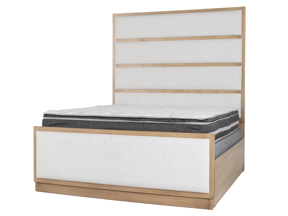 Durango Moka Wood & Natural Linen Upholstered Panel 6-Piece Bedroom Set