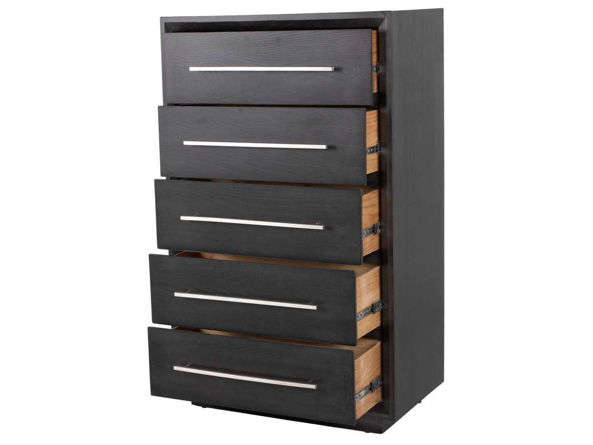 Durango Sofia Grey 5-Drawer Chest with Brushed Nickel Bar Pulls