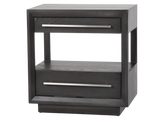 Durango Sofia Grey 2-Drawer Nightstand with Open Shelf & Brushed Pewter Bar Pulls