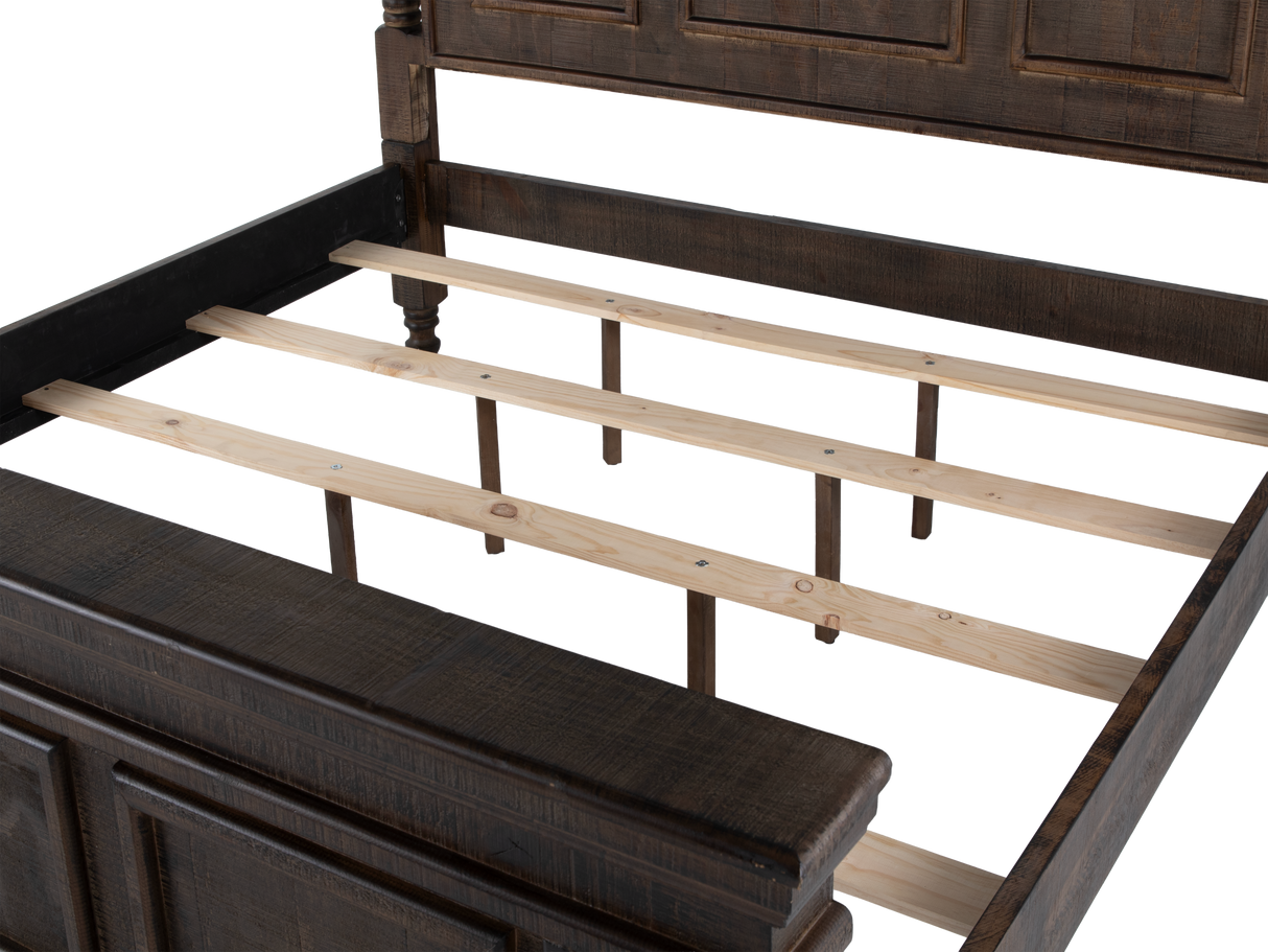 Honeywood Rustic Solid wood 6-Piece Bedroom Set with Arched Headboard, Dresser, Mirror & Nightstand