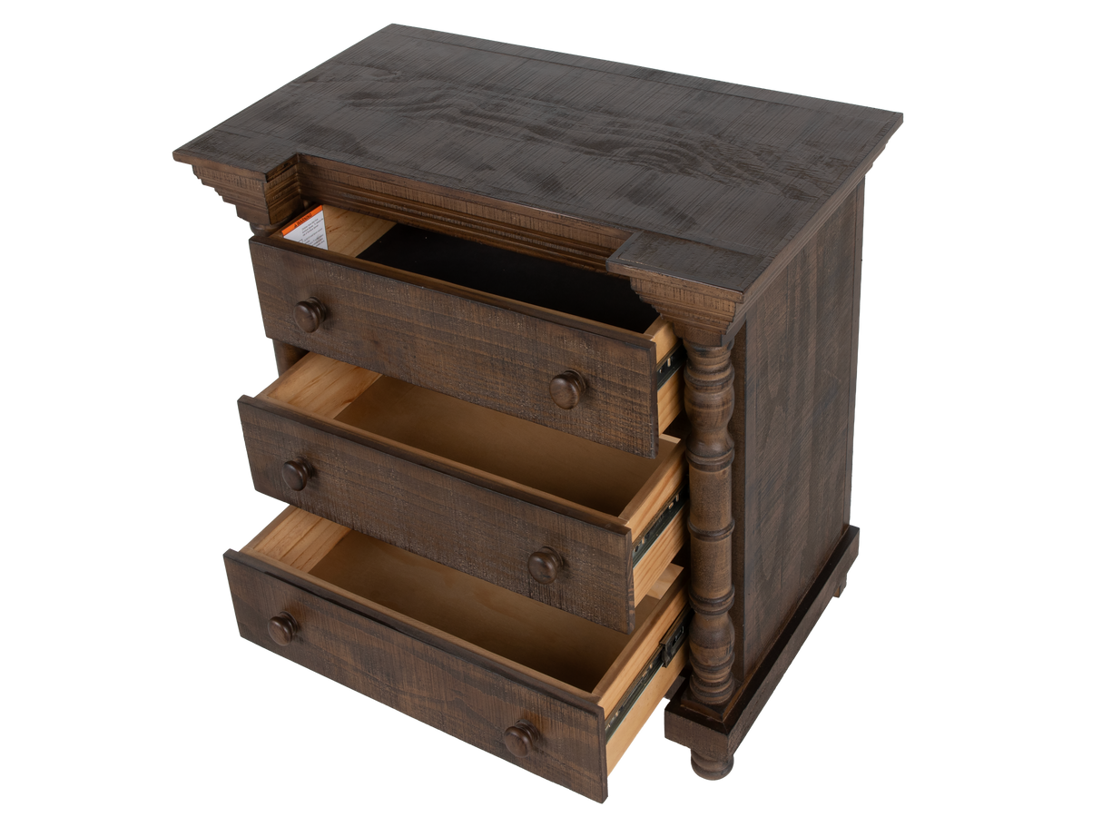 Honeywood Solid wood 3-Drawer Nightstand