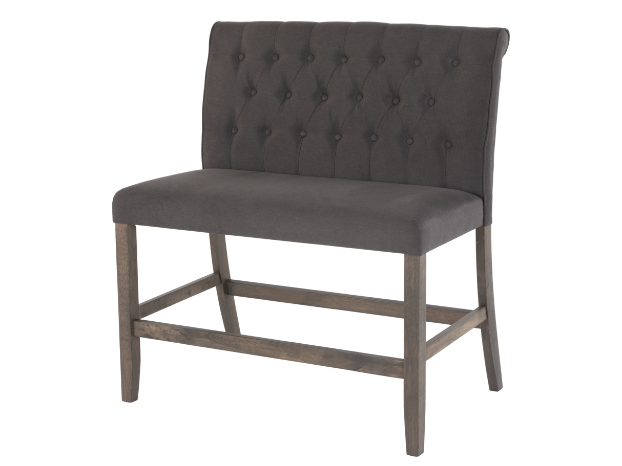 Counter Height Dining Set with Table, Chairs & Bench – Gray Upholstered