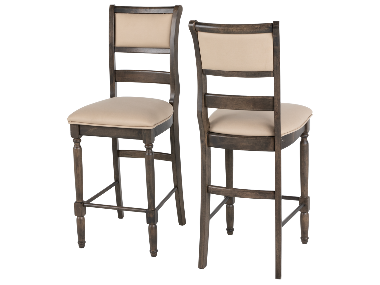 Transitional Dark Brown & Gray 7-Piece Counter Height Dining Set with Storage Shelf