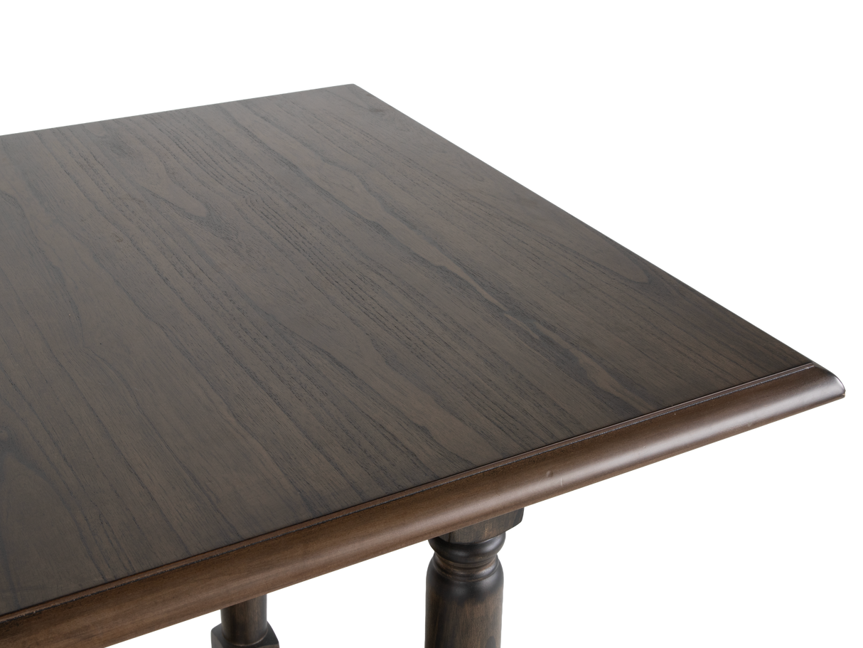 Transitional Dark Brown & Gray 7-Piece Counter Height Dining Set with Storage Shelf