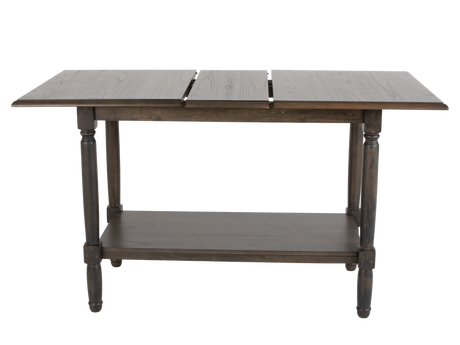 Transitional Dark Brown & Gray 7-Piece Counter Height Dining Set with Storage Shelf - view 3