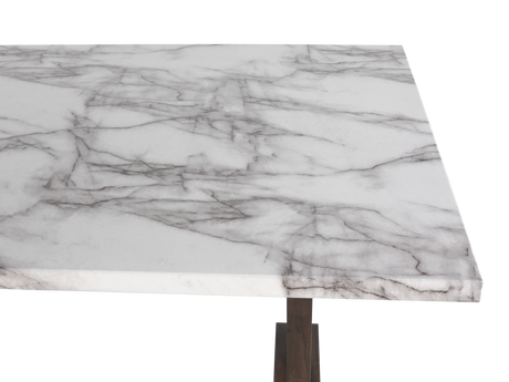Modern Farmhouse Antique Brown & White Faux Marble 7-Piece Dining Set - view 4