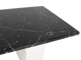 Parisian Elegance 7-Piece Dining Set with Black Top and White Pedestal Base