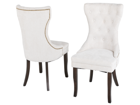78" Rustic Brown 7-Piece Trestle Dining Set with Tufted Pearl Chairs - view 5