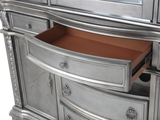 Grey Traditional Buffet & Hutch with LED Lighting & Wine Storage