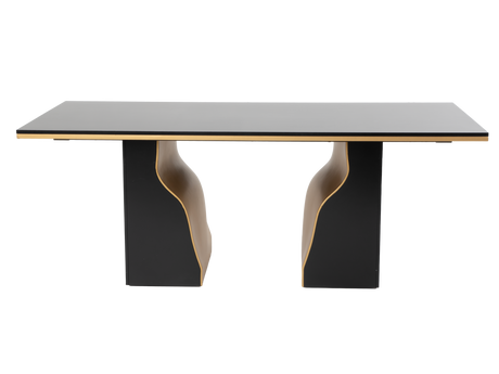 7 Piece Modern Black and Gold Dining Set - view 5