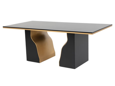 7 Piece Modern Black and Gold Dining Set - view 6