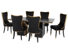 7 Piece Modern Black and Gold Dining Set