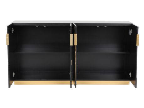 Modern Black and Gold Sideboard Buffet with Artistic Mirror - view 3