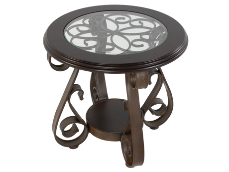3-Piece Living Room Coffee Table Set with Glass Tops & Curved Metal Legs - view 6
