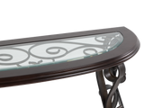 Console Sofa Table with Glass Top and Curved Metal Legs