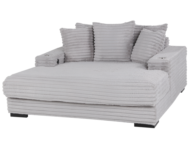 Chaise Lounge with Dual Cup Holders and USB Charging Ports by Sara Collections | Bel Furniture