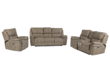 Taupe 3-Piece Power Reclining Living Room Set with USB Ports & Console Loveseat