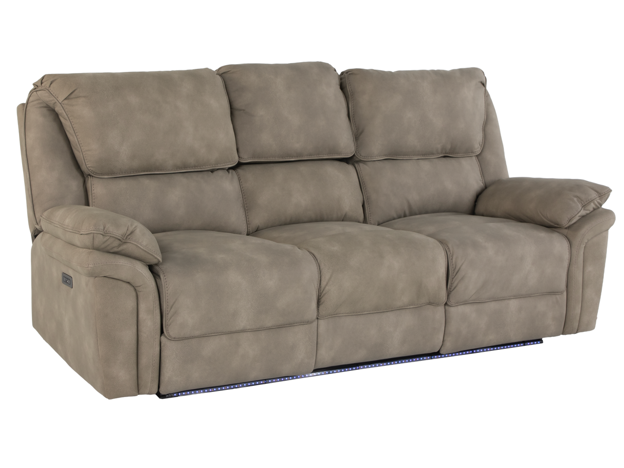 Taupe 3-Piece Power Reclining Living Room Set with USB Ports & Console Loveseat