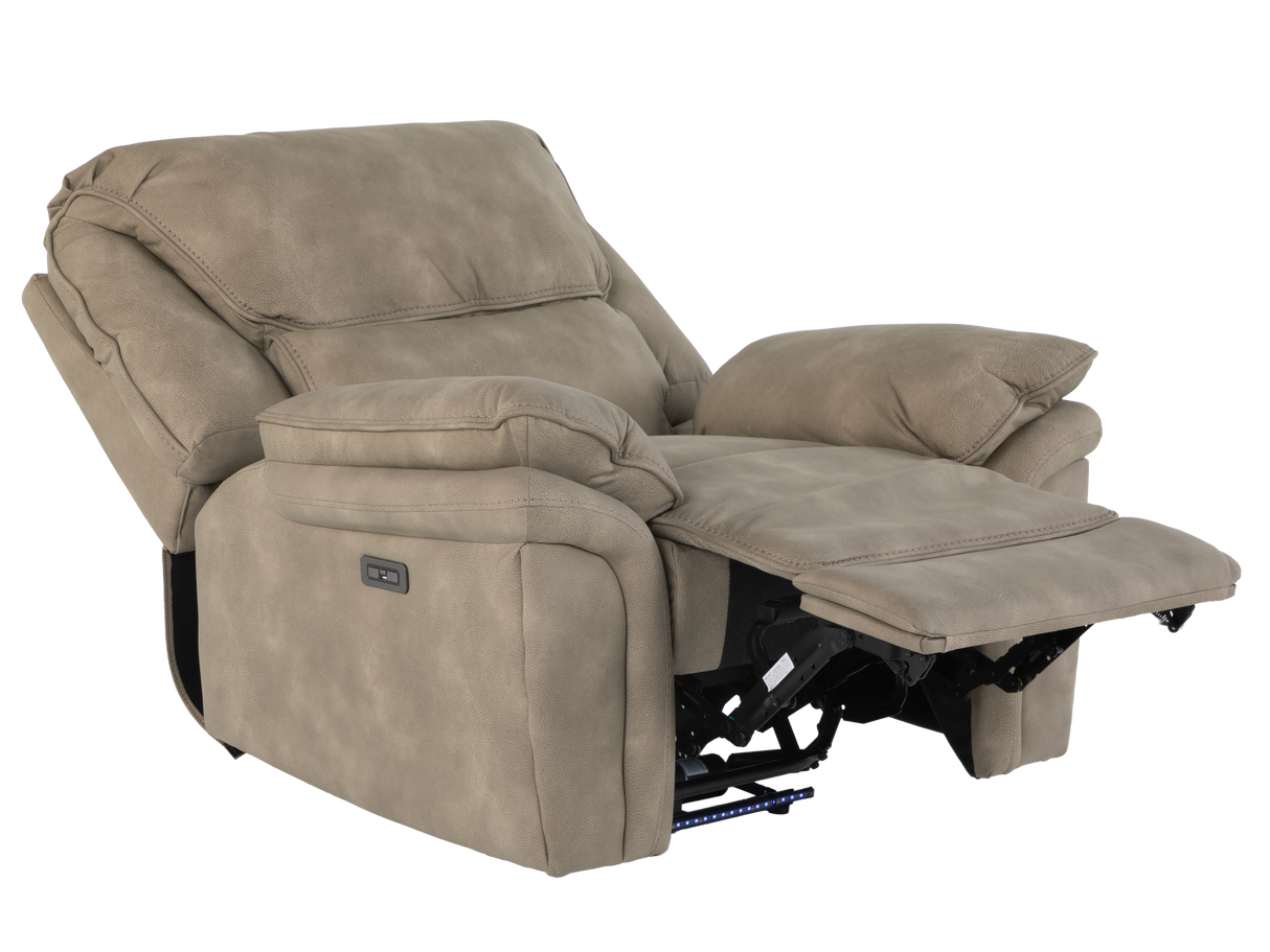Taupe 3-Piece Power Reclining Living Room Set with USB Ports & Console Loveseat