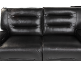 Modern Black Power Reclining Sectional Sofa with Console - Top Grain Leather
