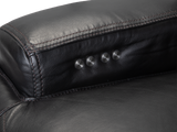 Modern Black Power Reclining Sectional Sofa with Console - Top Grain Leather