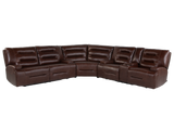 Brown Power Reclining Sectional with Power Headrests, Console & USB