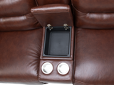 Brown Power Reclining Sectional with Power Headrests, Console & USB
