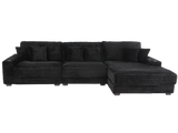 Midnight Black 3 Piece Sectional