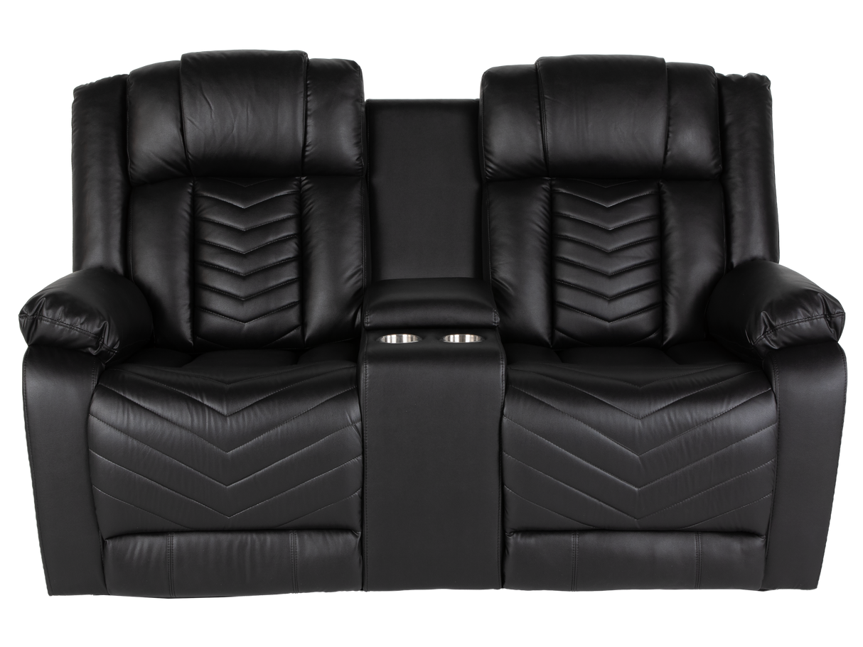 Contemporary 3-Piece Black Power Reclining Living Room Set