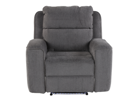 Gray recliner chair on a white background