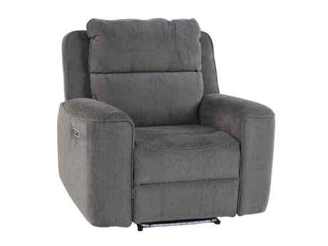 Gray recliner chair on a white background