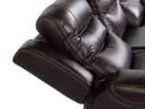 Espresso Contemporary Top Grain Leather 3-Piece Power Reclining Living Room Set w/ Power Headrests, USB Charging, Cup Holders & Drop-Down Table