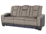 Gray 3 Piece Power Reclining Living Room Set with LED Lighting, Storage, and USB Ports
