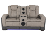 Gray 3 Piece Power Reclining Living Room Set with LED Lighting, Storage, and USB Ports