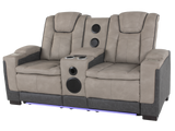 Gray 3 Piece Power Reclining Living Room Set with LED Lighting, Storage, and USB Ports