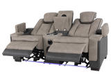 Gray 3 Piece Power Reclining Living Room Set with LED Lighting, Storage, and USB Ports