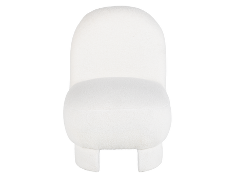 Beige Bouclé Modern Armless Accent Chair with Curved Back & Plush Seat - view 2