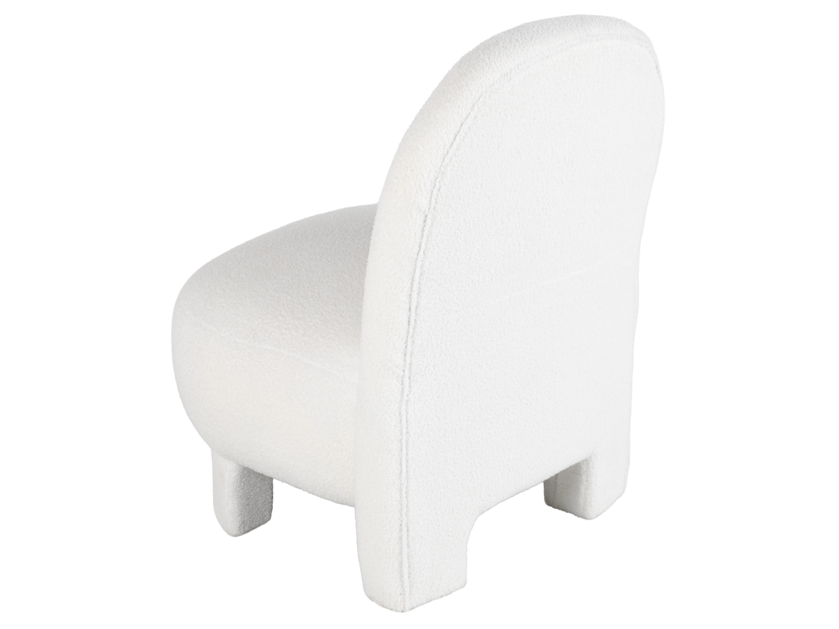 Beige Bouclé Modern Armless Accent Chair with Curved Back & Plush Seat