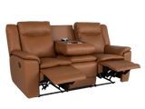 3 Piece Camel Manual Reclining Living Room Set with Console and Wireless Charging
