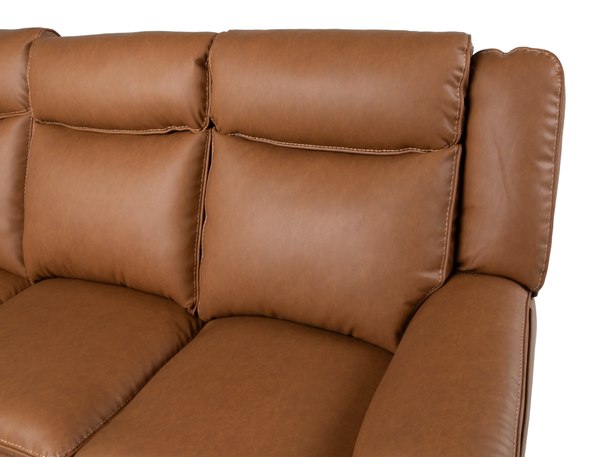 3 Piece Camel Manual Reclining Living Room Set with Console and Wireless Charging